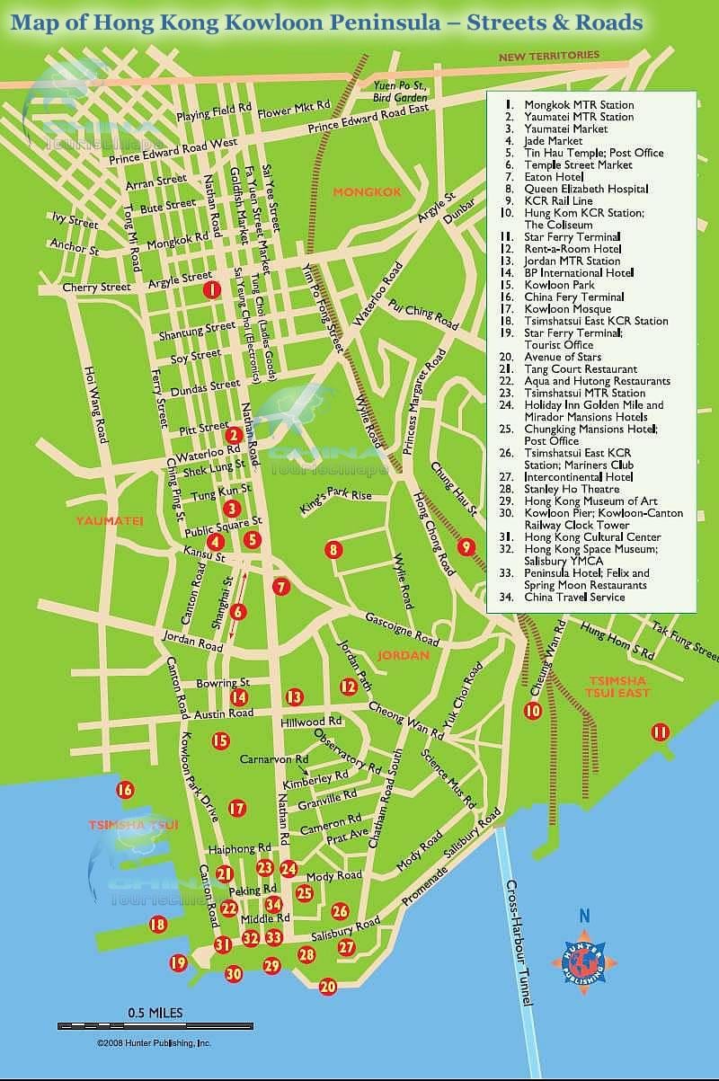 வரைபடம் நாதன் சாலை, ஹாங்காங்